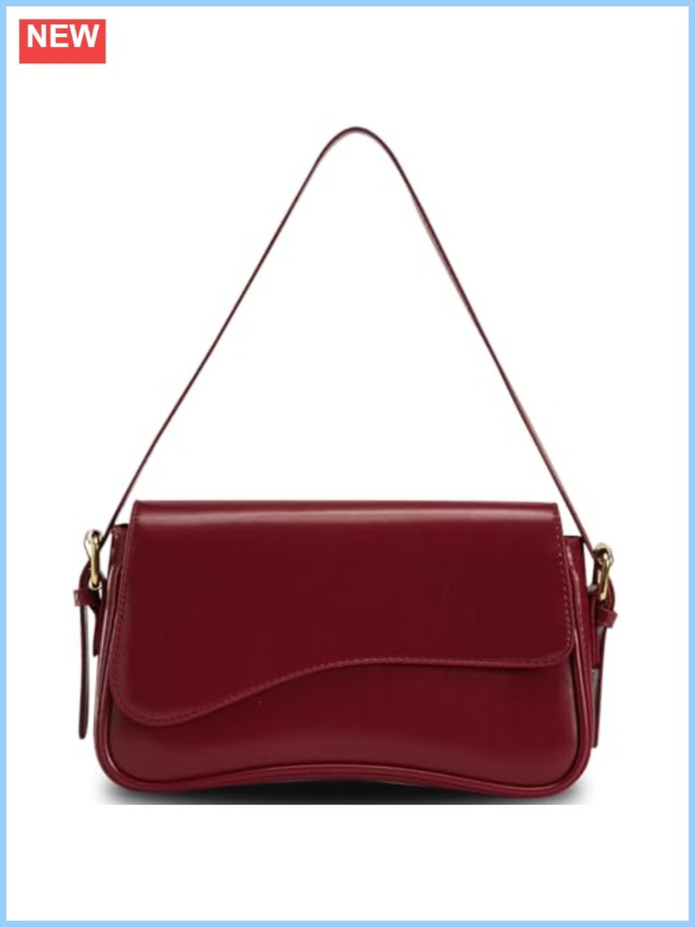 Vegan Leather Hobo Crossbody Shoulder Bag Purse with Adjustable Strap